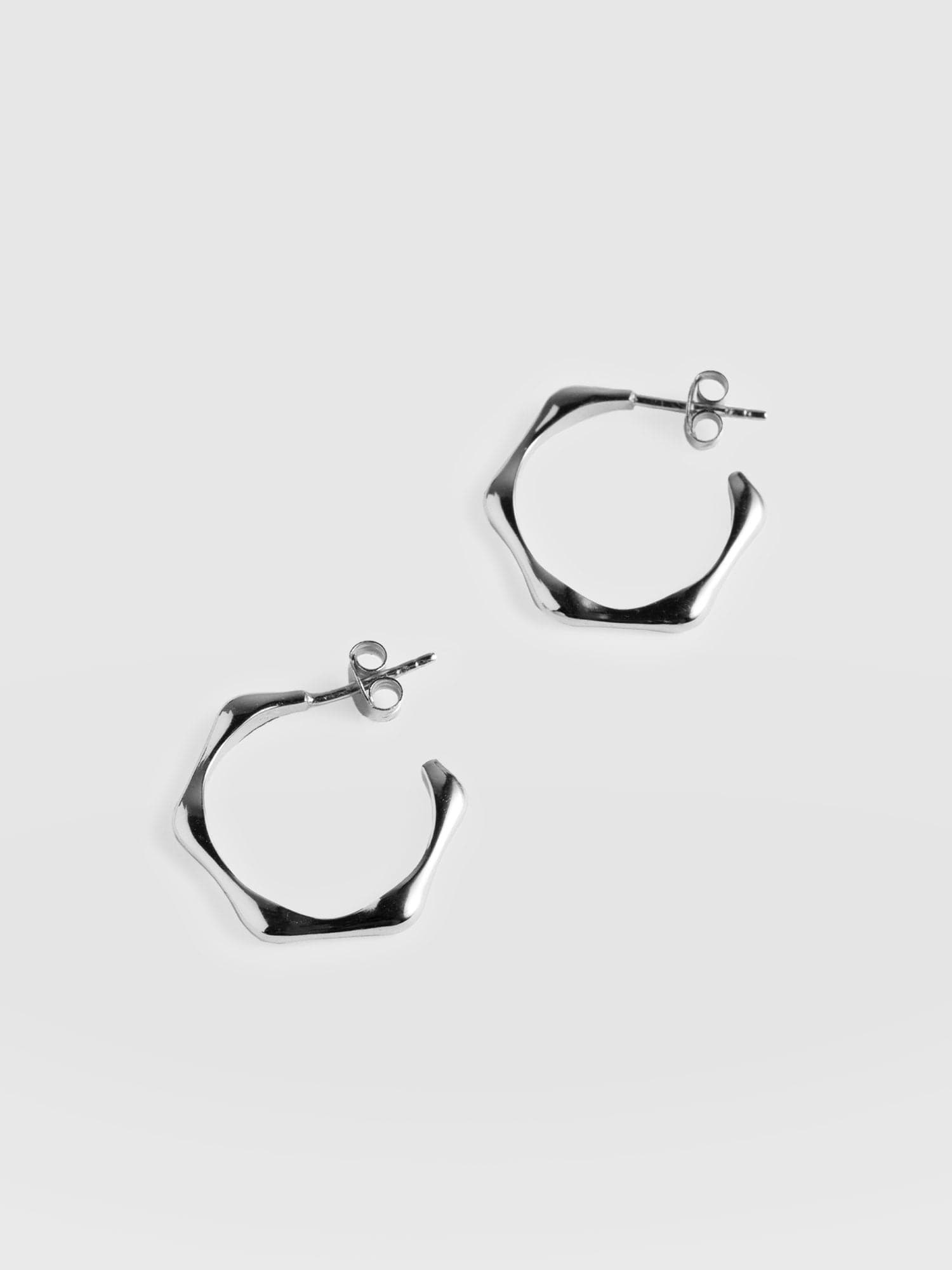 Bamboo Large Hoop Earrings Silver - Women's Jewellery | Saint + Sofia® USA